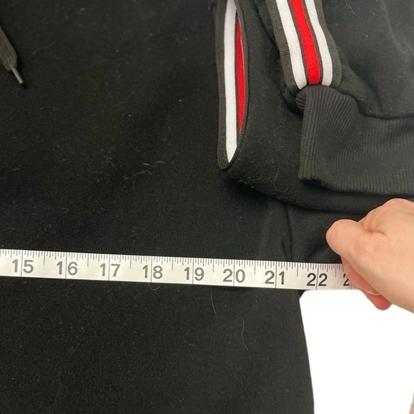 Roma Concept - Black Cropped Hoodie with Red strips - Size Large - Picture 6 of 9